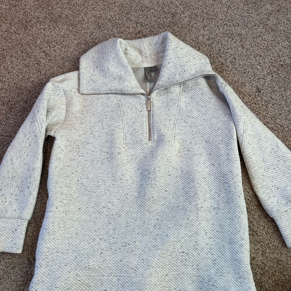 Sweaty Betty Radiant 1/4 zip ribbed Heathered heavyweight sweatshirt. Boxy. EUC - Picture 3 of 16